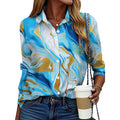 Button Down Shirt for Women Long Sleeve Blouses Floral Printed Tops Business Casual Work Outfits S-XXL