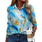 Button Down Shirt for Women Long Sleeve Blouses Floral Printed Tops Business Casual Work Outfits S-XXL