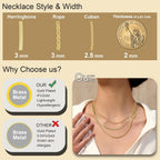 Freekiss Women's Layered Necklace Set - 3 Piece Dainty Gold Jewelry for Everyday Stacking | 14K Gold Plated Snake Chain, Rope Chain, Cuban Chain | Adjustable Length 14-18.5 Inch | Gift Ready