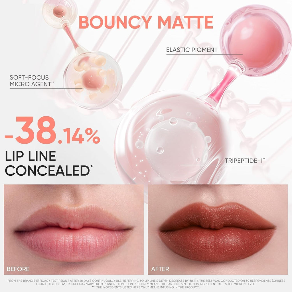 JUDYDOLL Cushion Matte Lip Cream, Hydrating Matte Lipstick with Tripeptide & Squalane, Lip Line Blurring, Velvet Lip Mud, Smudge-Proof,Long-Lasting, Non-craked (G204 Taro Haze)