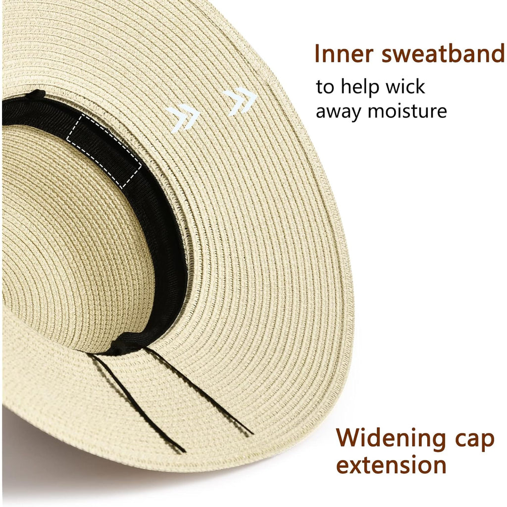 Beach Hats for Women, Wide Brim Sun Straw Hat for Women, Sun Hat UPF 50+ UV Protection