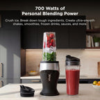 Ninja Fit Compact Personal Blender | For Smoothies, Shakes & Frozen Drinks | (2) 16-oz. To-Go Cups with Spout Lids | 700-Watt Countertop | Black | QB3001SS