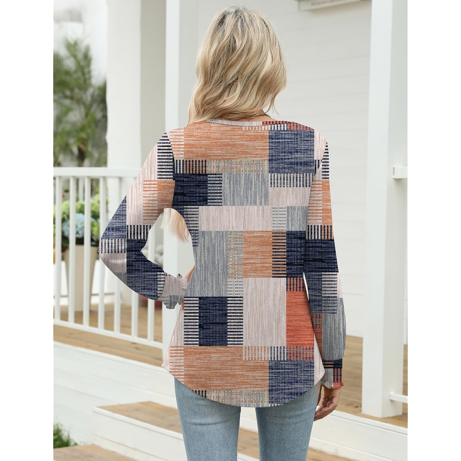Women Tops Long Sleeve Blouses Dressy Casual Crewneck Pleated Tunic Shirts 2026 Loose Fashion Clothes