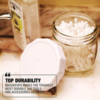 Masontops Tough Tops - Ball Wide Mouth Mason Jar Lids Plastic Leakproof - BPA-Free White Plastic Mason Jar Lids - Reusable Dry Canning Lids fit Ball Jars (Ball Mason Jars not included)