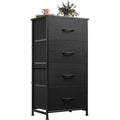 Wlive Dresser With 4 Drawers, Fabric Storage Tower, Organizer Unit For Bedroom, Hallway, Entryway, Closets, Sturdy Steel Frame, Wood Top, Easy Pull Handle, Charcoal Black