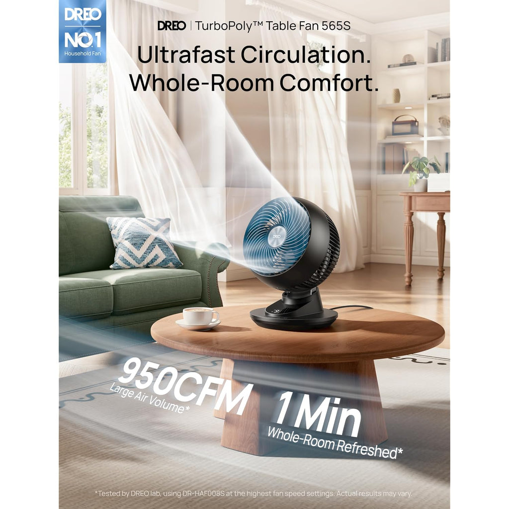 Dreo Smart Fan For Bedroom, Powerful 85 Ft Airflow, 12 Inches, Desk Fans In 20Db Quiet, 90°+90° Oscillating Fans, App/Voice Control, 9 Speeds & 8/12H Timer For Home Office Dorm