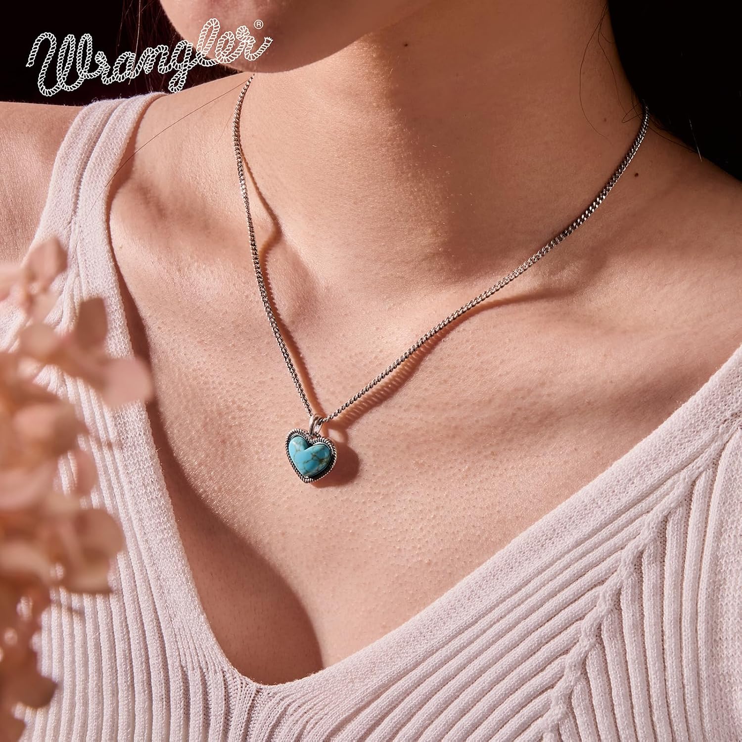 Montana West Wrangler Heart Turquoise Pendant Necklace for Women Western Gold Plated Cowgirl Cowboy Classic Trendy Jewelry