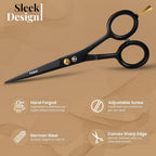 5” Professional Beard Mustache Scissors with 1 Beard Comb, 1 Mustache Comb and Travel Pouch - Perfect Beard Trimming Scissors for All Facial Hair Scissors - Grooming Scissors