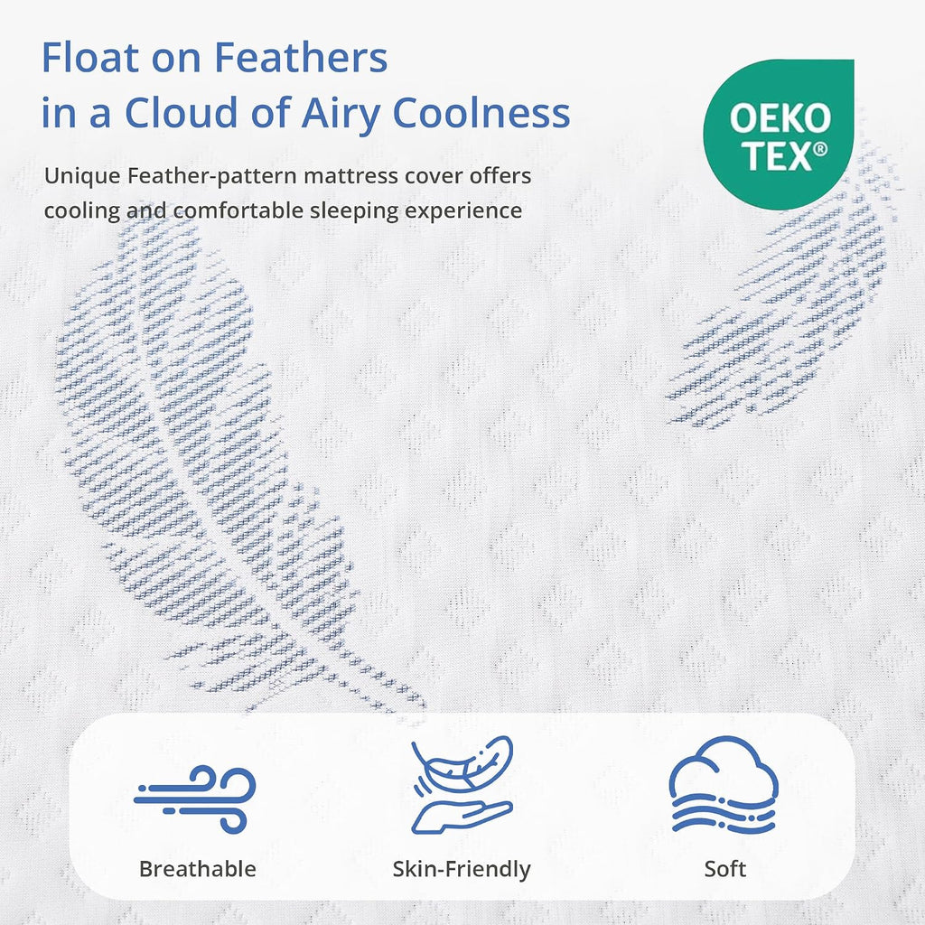 Egohome Medium Queen Mattress 12 Inch Memory Foam Mattresses Bed In A Box With Gel Foam And Removeable Fiberglass Free Cover For Cool Sleep And Back Pain Relief, Certipur-Us Certified, Blue