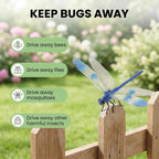 12Pcs Dragonfly Clips For Bugs Repellent - 3D Dragonfly Clips To Keep Bugs Away - Driving Away Mosquitoes, Bees & Flies - Fly Scare Devices For Indoor & Outdoor - Garden Stakes Decor, Patio, Hat