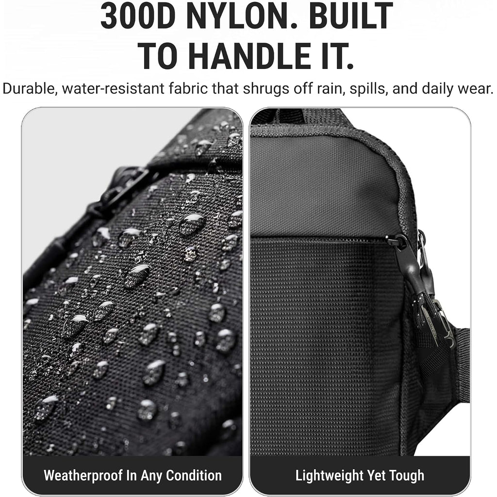 Travel Sling Bag For Men & Women - Small Water Resistant Crossbody Multipocket Chest Bag With Anti-Theft
