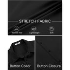 Coofandy Men'S Stretch Dress Shirts Short Sleeve Wrinkle Free Casual Button Down Shirts