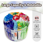 Drink Packet Organizer For Powdered Drink Mix,Powder Packet,Water Packet,Water Flavor Packet,Lazy Susan 360° Turntable Organizer For Drink Mix Necessities