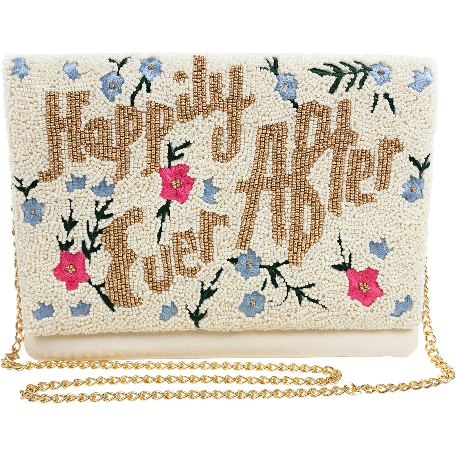 Happily Ever After Clutch Purse For Wedding Day Beaded For Bachelorette Party, Bridal Purse Bridal Shower Gifts & Engagement Gifts For Bride To Be