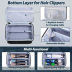 Travel Carrying Case For Hair Clipper, Double Layer Barber Supplies Hair Cutting Tools Storage Bag Compatible With Ufree/Wahl/Andis/Hatteker/Osterpro And Most Standard Men Hair Trimmer