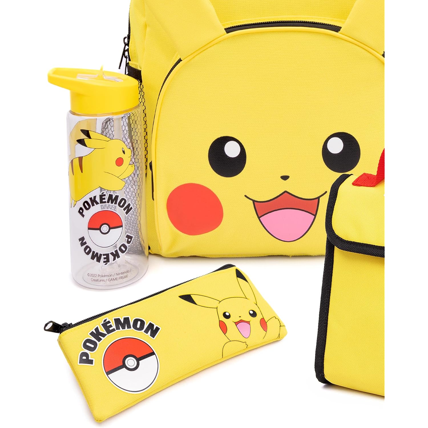 Pokémon Pikachu Kids Backpack Set | 4-Piece School Bag With Lunch Bag, Pencil Case & Water Bottle