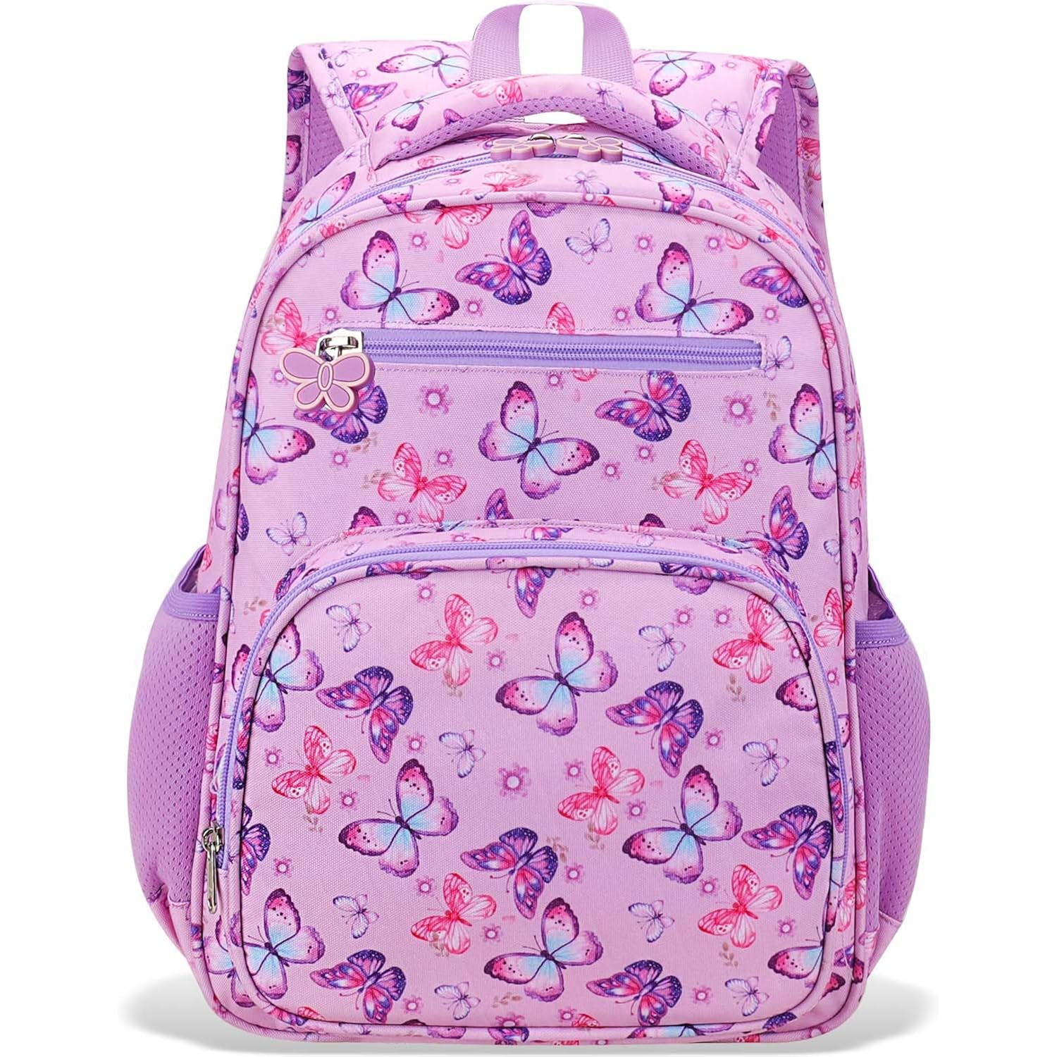 Rhcpfovr Kids Backpack For Girls - Girls Backpack 3-8 Ages Butterfly For Kids 15 Inch School Bookbag For Kindergarten Elementary School Bookbag For Girl 1St 2Nd Grade