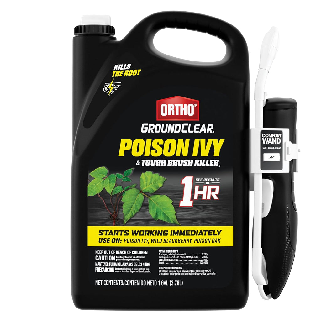Ortho Groundclear Poison Ivy & Tough Brush Killer3, 1 Gal. | Ready-To-Use Weed Killer Spray With Comfort Wand, Results In 1 Hour, Control Poison Ivy, Poison Oak, Kudzu, Poison Oak