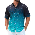 Eletop Men'S Hawaiian Shirt Summer Stretch Short Sleeve Tropical Beach Button Down Casual Shirt