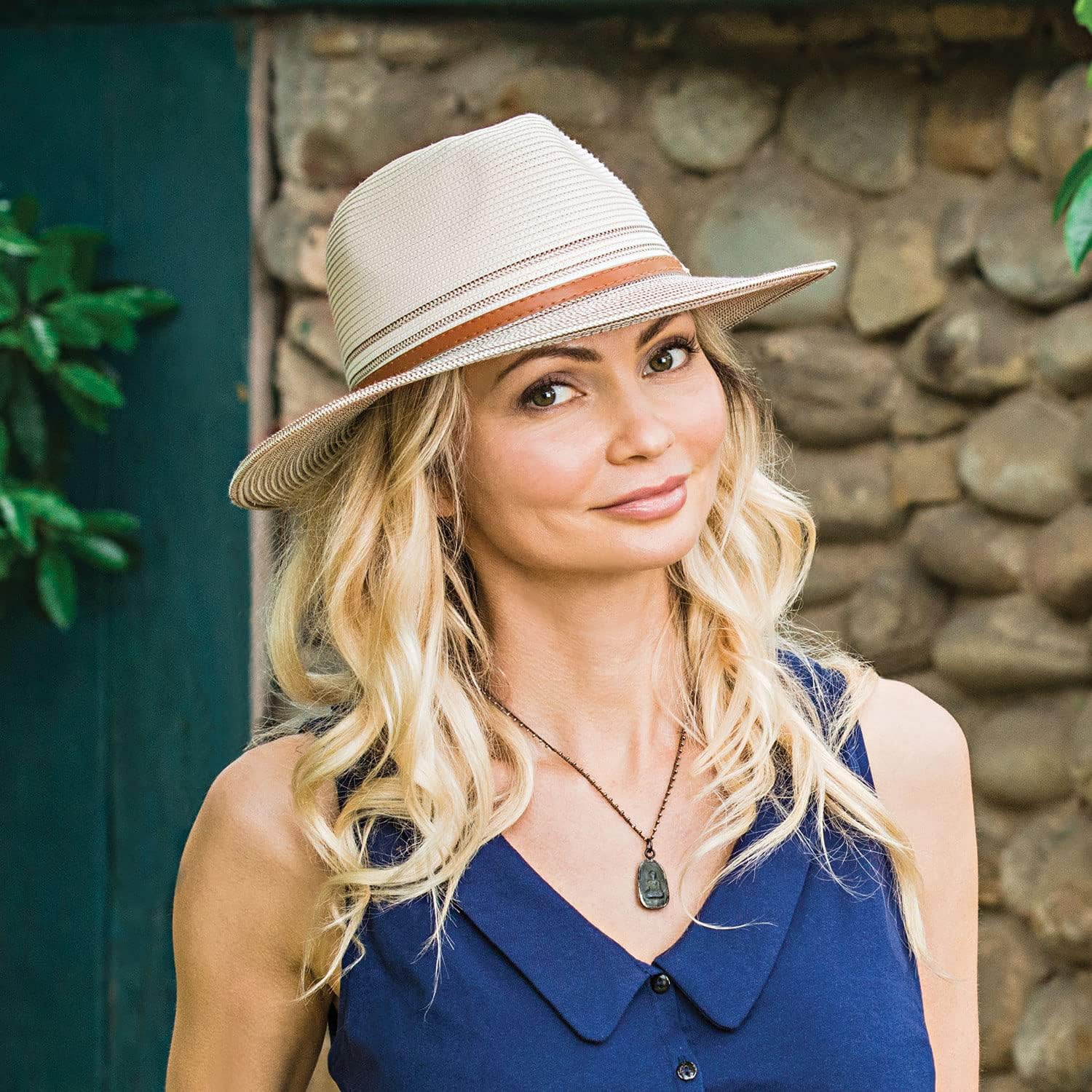 Wallaroo Women’s Kristy Fedora– UPF 50+ UV Protection | Wide Brim, Packable & Adjustable |Petite or Medium