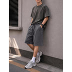 Jmierr Men'S Baggy Vintage Acid Wash Cotton Streetwear Relaxed Sweat Shorts | Loose Fit, Drawstring Elastic Waist, Deep Side Back Pockets, Casual Wear, Retro Loungewear, Y2K Fashion, Summer Outfits