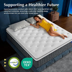 Queen Mattress, 12" Medium Firm Hybrid Mattresses, Mattress Queen Size In A Box With Individual Pocket Springs For Motion Isolation &Pressure Relief,Certipur-Us &Oeko-Tex Certified,365 Nights Trial