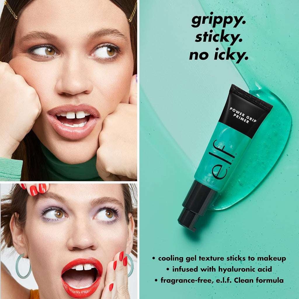 E.L.F. Power Grip Primer, Gel-Based & Hydrating Face Primer For Smoothing Skin & Gripping Makeup, Moisturizing & Priming, Vegan & Cruelty-Free, 0.811 Fl Oz