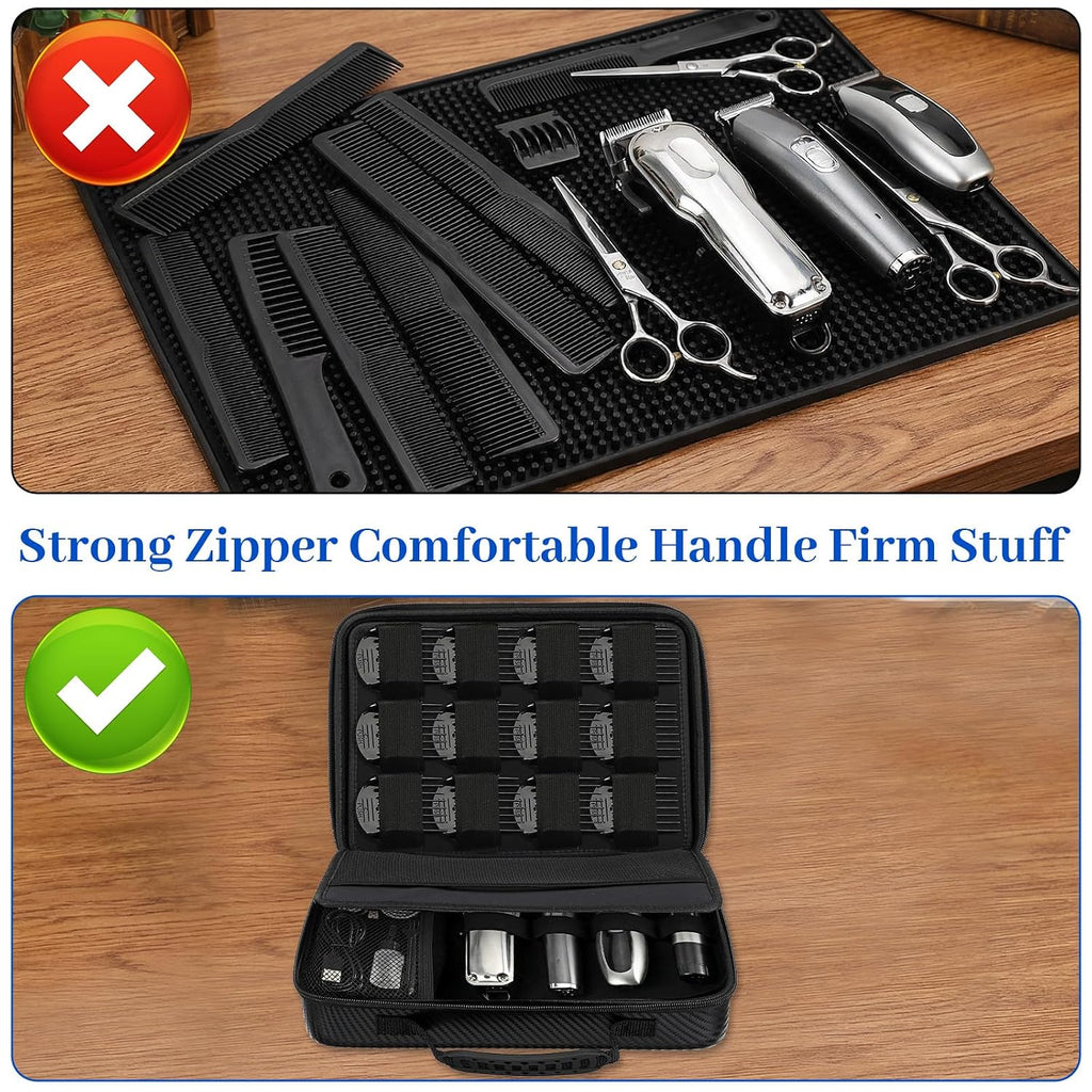 Hard Travel Case For Hair Clippers Barber Accessories Bag Hair Cutting Barber Supplies Organizer Bag Trimmer Organizer Storage Clipper Case Hairs Tool Bags For Men Grooming Kits