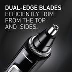 Panasonic Ear and Nose Hair Trimmer for Men with Vacuum Cleaning System, Powerful Motor and Dual-Edge Blades for Smoother Cutting, Wet/Dry – ER-GN70-K (Black)