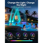 Poolhacker Solar Pool Fountain With 10-Color Led Lights, Newly Refined Streamlined Design, Auto Dusk Sensor & Timer, Remote Control, Dual-Head Adjustable Spray For Above & Inground Pools