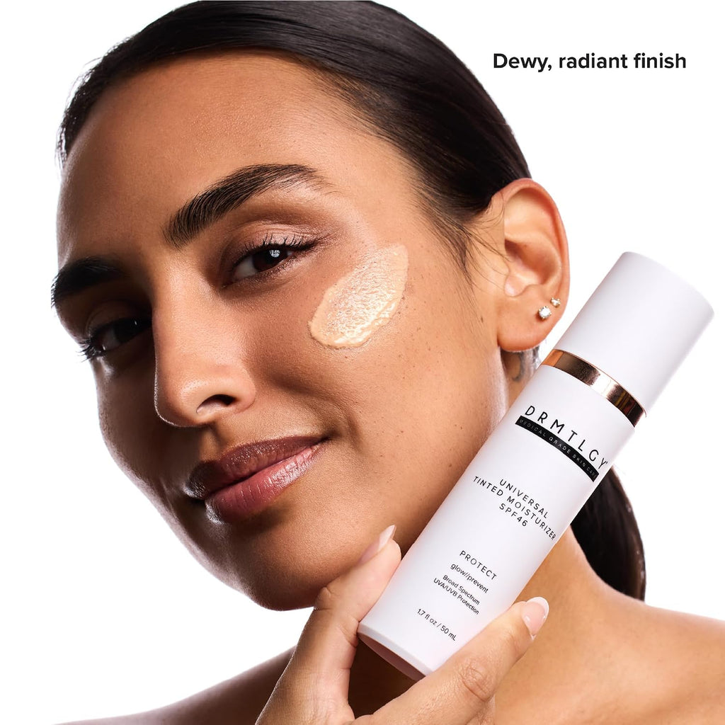 Drmtlgy Universal Tinted Moisturizer Spf 46 – Hydrating Dewy Tinted Sunscreen For Face With Zinc Oxide & Octinoxate – Niacinamide & Hyaluronic Acid – Broad Spectrum Lightweight Daily Spf, 1.7 Oz