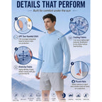 3 Pack Men'S Fishing Shirts Long Sleeve Sun Hoodie Uv Protection Lightweight Rash Guard Swim Shirt