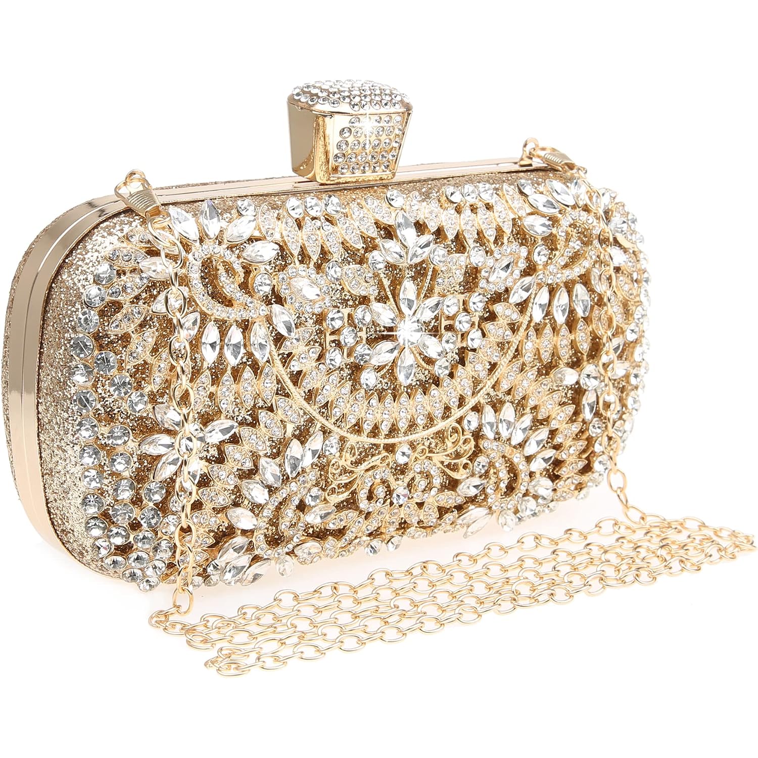 Womens Sparkly Rhinestone Crystal Clutch Bag Glitter Sequin Bridal Purse Evening Handbag For Wedding Party Prom