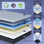 Celestial Sleep 10 Inch Rv Short Queen Mattress, Made In The Usa, Certipur-Us®, Oeko-Tex®, And Fiberglass-Free™ Certified Cooling Memory Foam Camper Bed - Medium