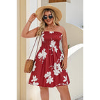 Chicgal Summer Dresses For Women Beach Cover Ups Strapless Boho Floral Print Sundress 2026
