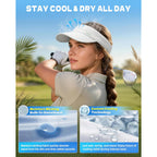 Sun Visor Hat for Women & Men – 3.2" Extended Brim, UPF 80+, Quick-Dry Sports Hat, Adjustable Fit, Running, Tennis, Golf