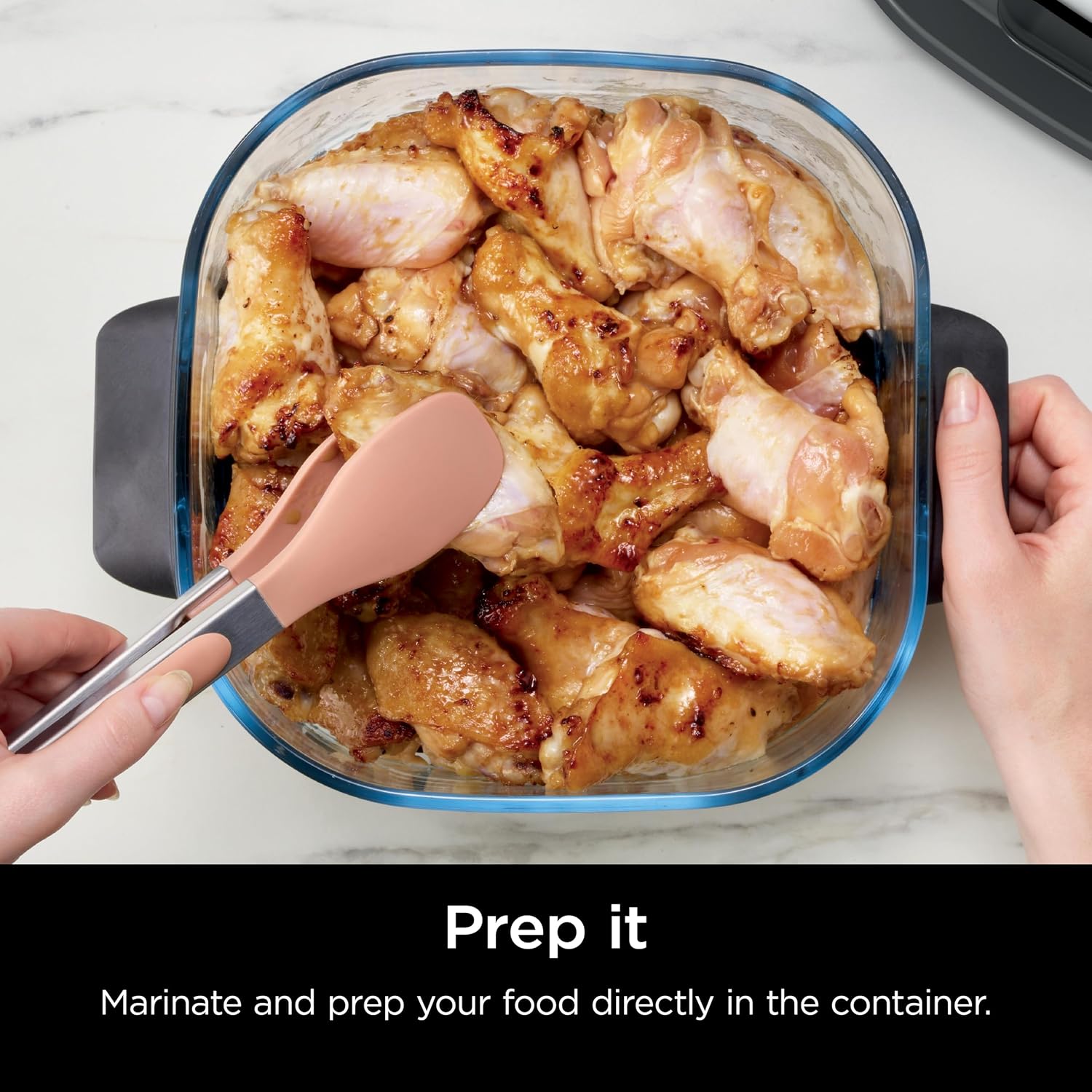 Ninja 4-Qt Cleancrisp™ Glassware Container With Storage Lid, Compatible With Ninja Crispi Fn101 & As101 Series, Microwave, Freezer & Dishwasher Safe, Pfas & Ptfe Free Glass, Xsksfn4Qt
