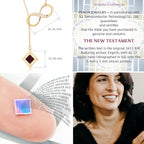 Nano Bible Infinity Necklace for Women – 925 Sterling Silver with Entire Holy KJV New Testament Engraved Pendant for Her – Religious Christian Jewelry Mothers Day Gift for Wife or Girlfriend