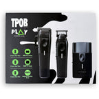 TPOB Play Barber Hair Clippers for Men 7500 RPM with Rubber Grips (Blackout 3 Set)