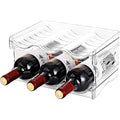 Stackable Wine Rack,Wine Bottle Holder For Inside Cabinet,For Pantry,Refrigerator,Countertop Organization-2 Tiers For 6 Bottles