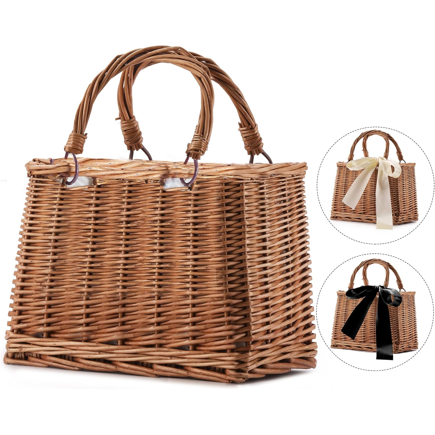 Straw Beach Bags For Women Summer Clutch Rattan Woven Wicker Purse Crochet Tote