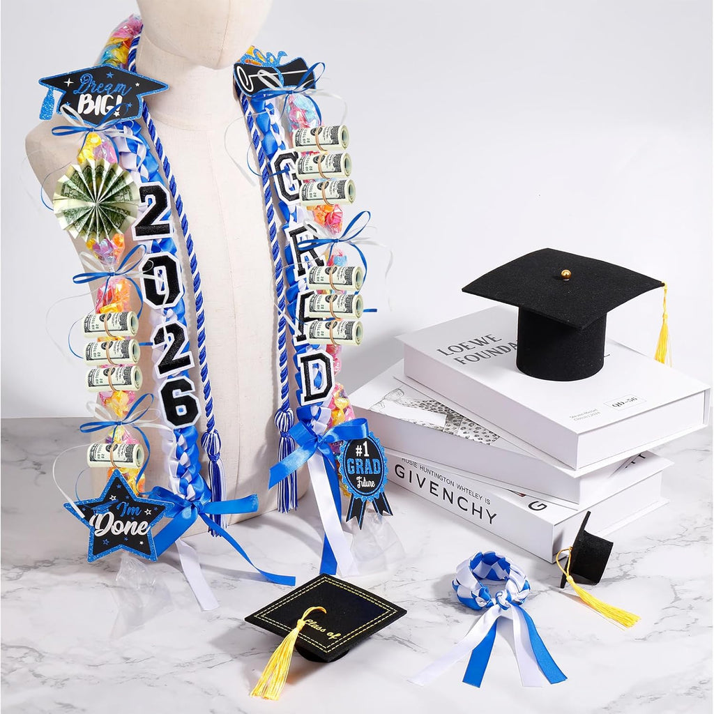 LUYI 18 Pcs Graduation Leis 2026 Graduation Candy Lei Kit Class of 2026