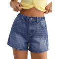 Jean Shorts for Women High Waisted Baggy Wide Leg Elastic Waist Mom Denim Shorts 4" Inseam Casual Summer Jorts