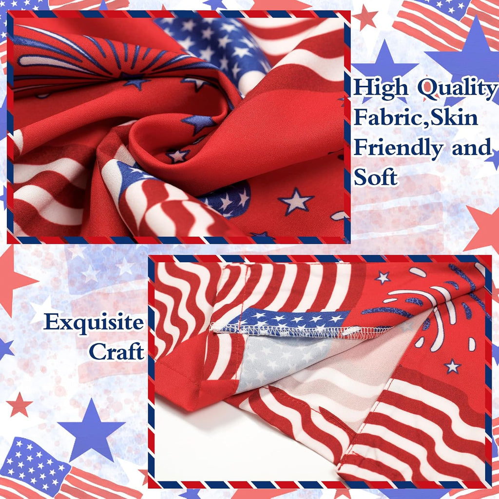 4th of July Hawaiian Shirt for Men Independence Day Patriotic Casual Beach Shirt for Parade Party