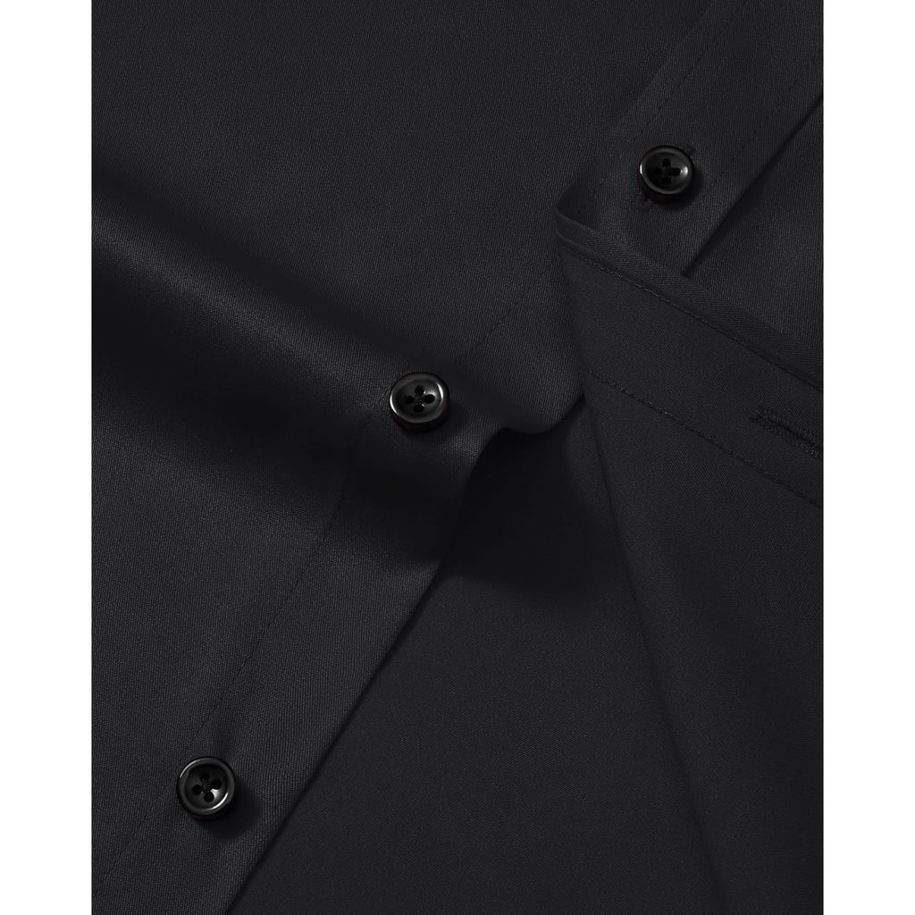 Mens Wrinkle Free Dress Shirts Regular Fit Business Button Down Shirt Formal Long Sleeve Wedding Stretch Shirts