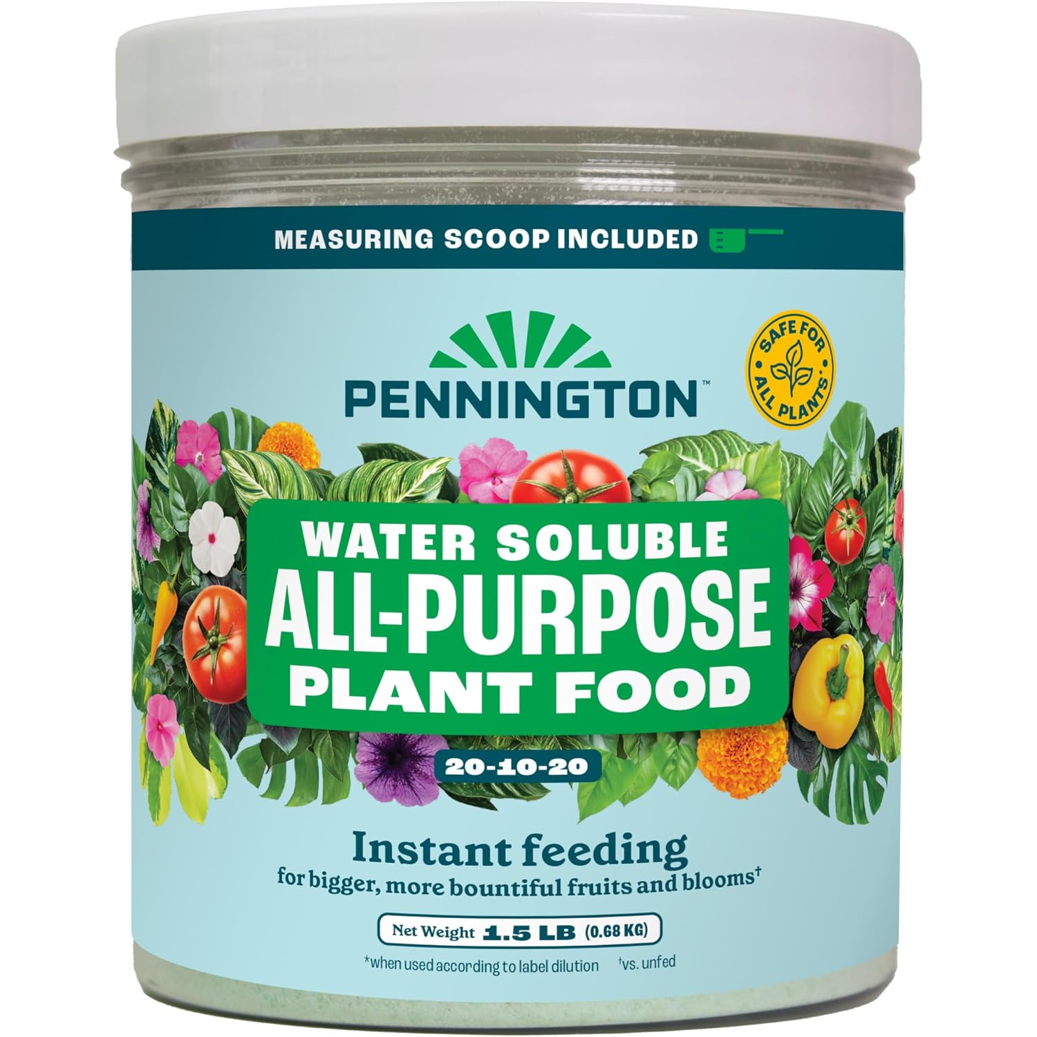 Pennington Water Soluble All Purpose Plant Food 20-10-20-1.5 Lb
