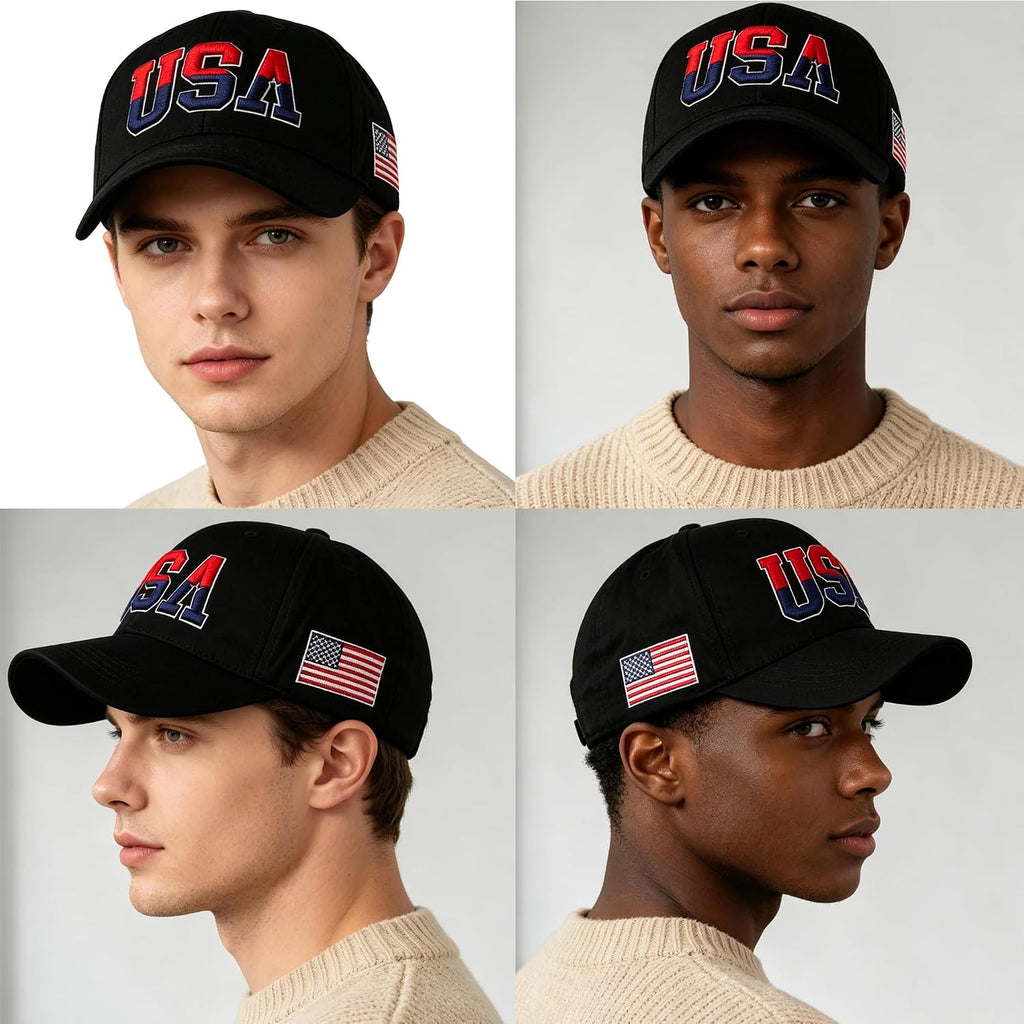 Patriotic Baseball Cap For Women American Usa Flag Trucker Hat Adjustable Strap Dad Hats For Men Medium