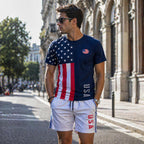 Men'S National Flag Soccer T Shirt And Shorts Set Nation Pride Athletic Sportswear Match Day Fan Lightweight Summer