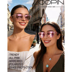 Joopin Square Sunglasses Polarized UV Protection Trendy Designer Sun Glasses Men Women