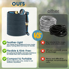 Non-Expandable Garden Hose 100 Ft, Lightweight Hose With 10 Function Spray Nozzle, Kink-Free Flexible Water Hose, Durable, Leak-Proof, 360° Swivel Connectors, Portable Storage Strap